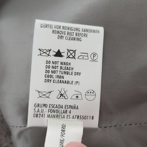 Escada New Wool Silk Blend Gray Tweed Sleeveless‎ Pleated Bodice Sheath Dress 38 - Picture 7 of 11